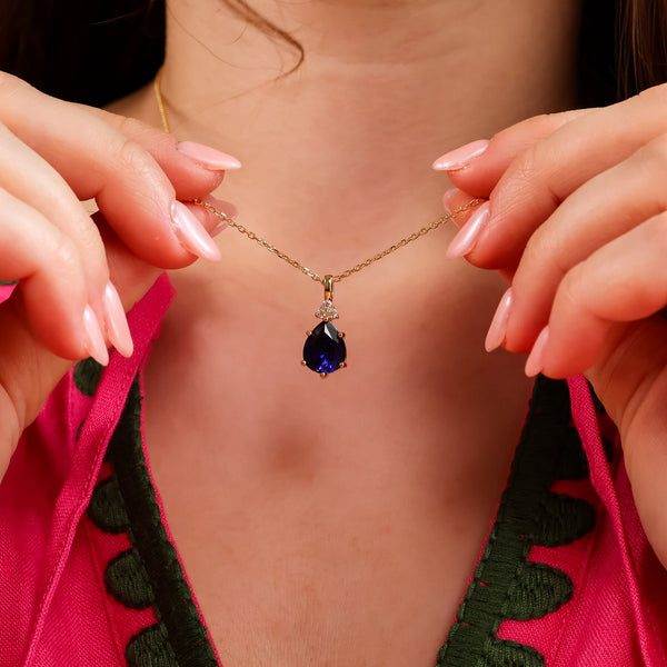 Layla Lab Blue Sapphire Jewellery Set - Rainbow Rocks Jewellery