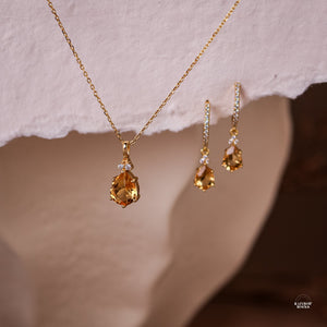 Layla Natural Citrine Jewellery Set - Rainbow Rocks Jewellery
