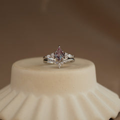 Aurelia Alexandrite Ring Set Sterling Silver - Rainbow Rocks Jewellery
