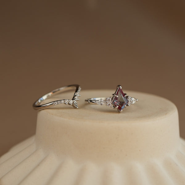Aurelia Alexandrite Ring Set Sterling Silver - Rainbow Rocks Jewellery