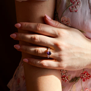 Olivia Amethyst CZ Ring - Rainbow Rocks Jewellery