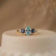 Olivia Aquamarine CZ Ring - Rainbow Rocks Jewellery