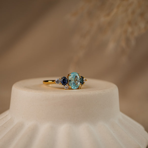 Olivia Aquamarine CZ Ring - Rainbow Rocks Jewellery