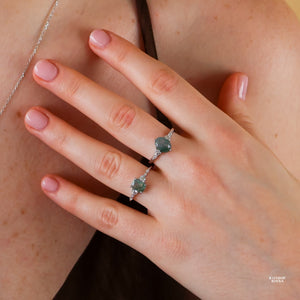 Willow Natural Moss Agate Sterling Silver Ring - Rainbow Rocks Jewellery