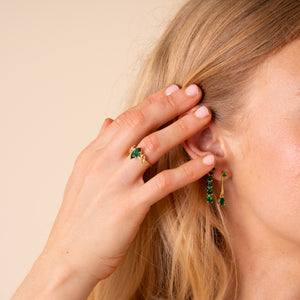 Vine Genuine Lab Emerald Ring - Rainbow Rocks Jewellery
