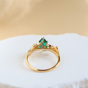 Vine Genuine Lab Emerald Ring - Rainbow Rocks Jewellery
