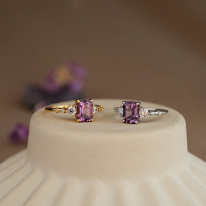 Mira Natural Amethyst Ring 14K Gold Vermeil - Rainbow Rocks Jewellery
