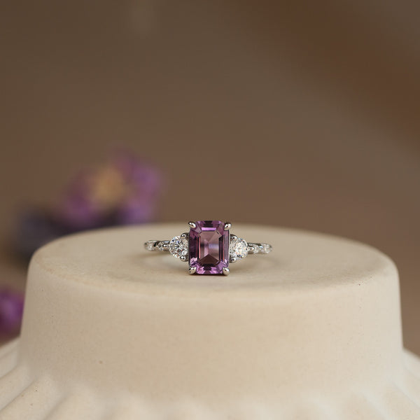 Mira Natural Amethyst Ring 14K Gold Vermeil - Rainbow Rocks Jewellery