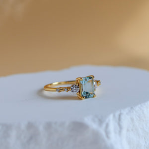 Mira Natural Aquamarine Ring - Rainbow Rocks Jewellery