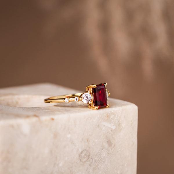 Mira Natural Garnet Ring - Rainbow Rocks Jewellery