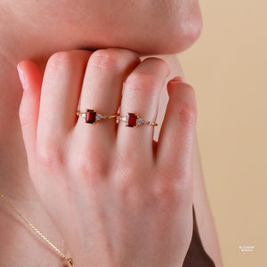 Mira Natural Garnet Ring - Rainbow Rocks Jewellery