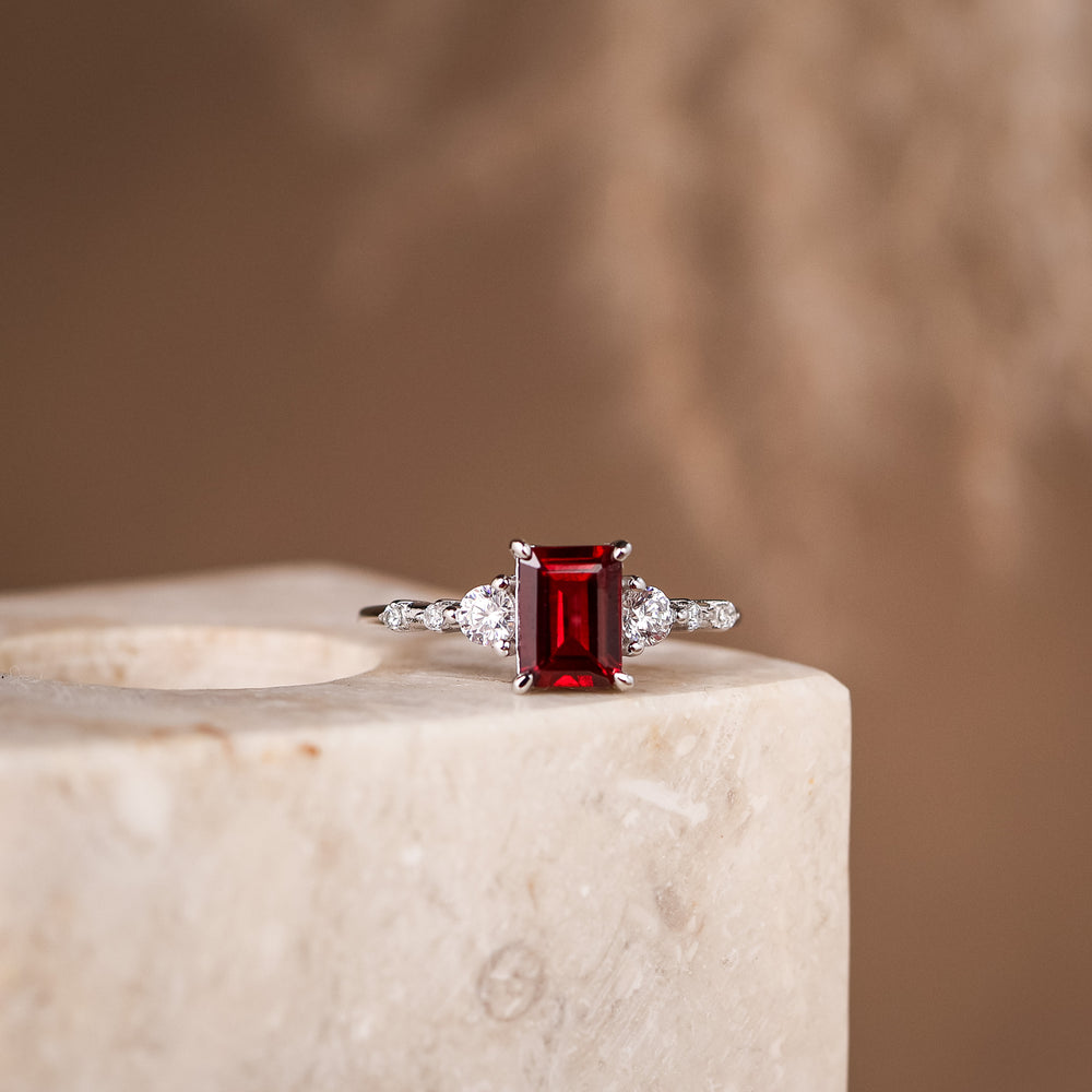 Mira Natural Garnet Ring - Rainbow Rocks Jewellery
