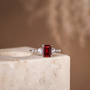 Mira Natural Garnet Ring - Rainbow Rocks Jewellery