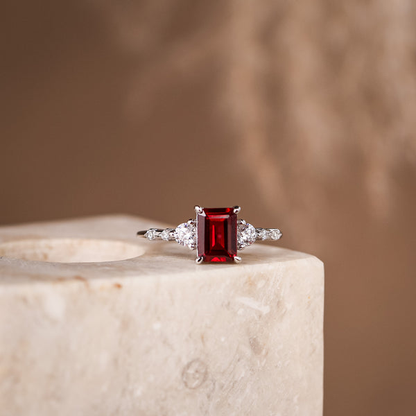 Mira Natural Garnet Ring - Rainbow Rocks Jewellery
