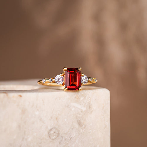 Mira Natural Garnet Ring - Rainbow Rocks Jewellery
