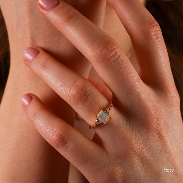 Mira Opal Ring - Rainbow Rocks Jewellery