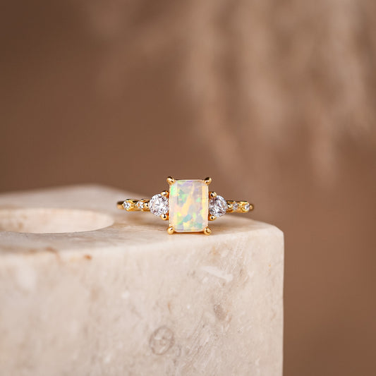 Mira Opal Ring 14K Gold Vermeil