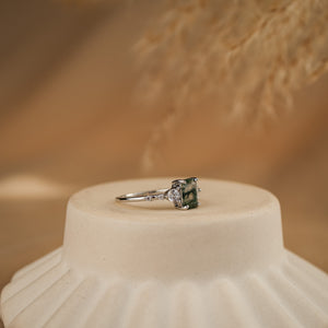 Mira Natural Moss Agate Ring - Rainbow Rocks Jewellery