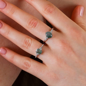 Mira Natural Moss Agate Ring - Rainbow Rocks Jewellery