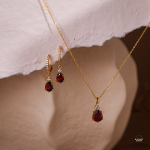 Layla Garnet CZ Jewellery Set - Rainbow Rocks Jewellery