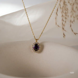 Odessa Amethyst Necklace 14K Gold Vermeil - Rainbow Rocks Jewellery
