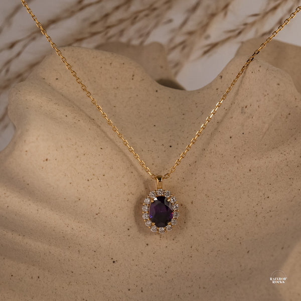 Odessa Amethyst Necklace 14K Gold Vermeil - Rainbow Rocks Jewellery