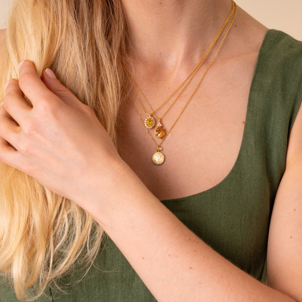 Layla Natural Citrine Necklace 14K Gold Vermeil - Rainbow Rocks Jewellery