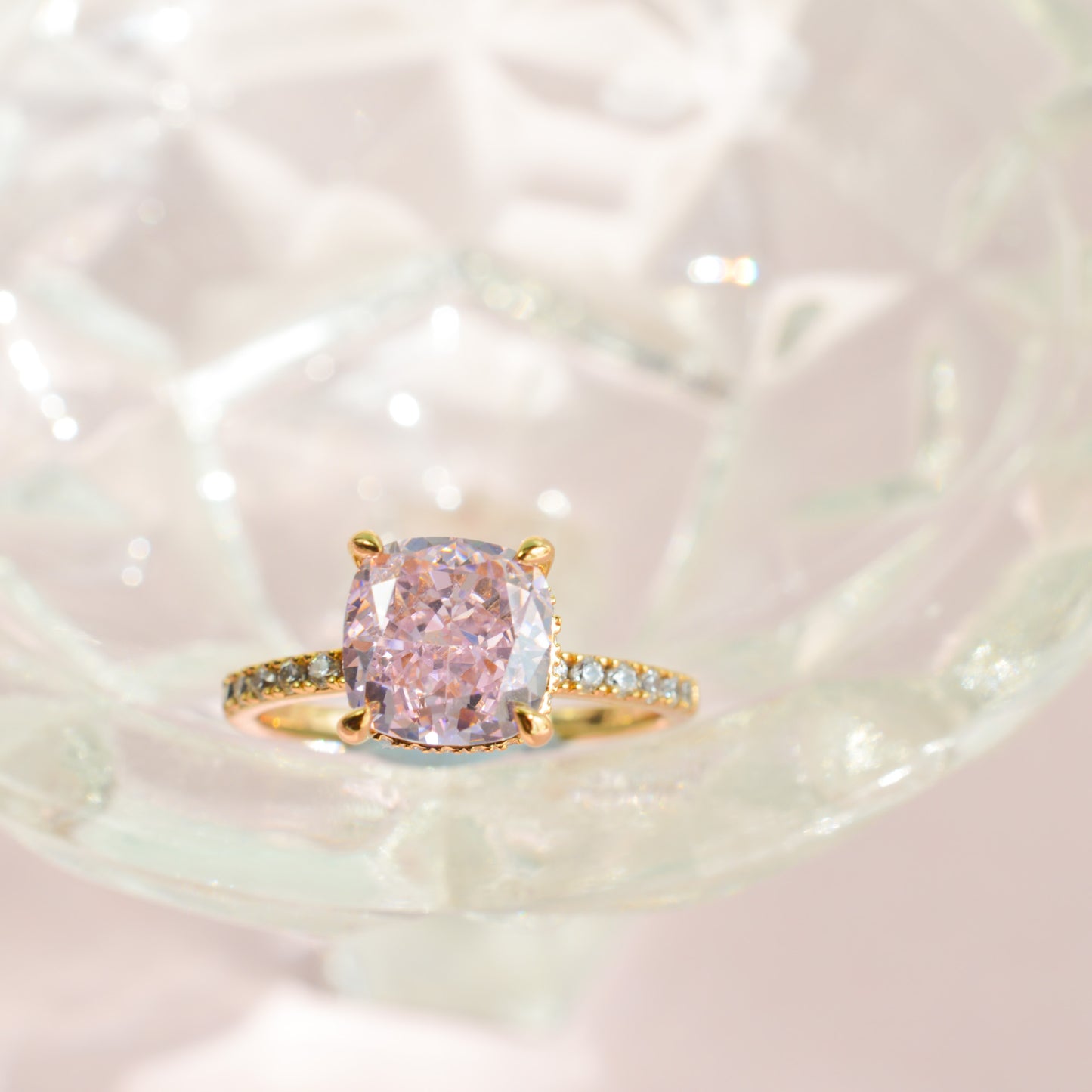 Pink Diamond Gold Vermeil Ring