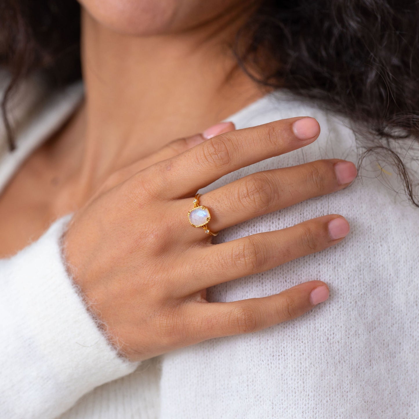 Cleopatra Moonstone Silver Ring