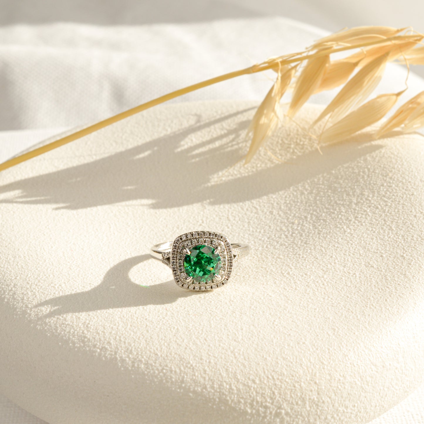 Esme Genuine Emerald Ring (Gold/Silver)