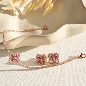 Real Ruby Earrings Rose Gold - Rainbow Rocks Jewellery