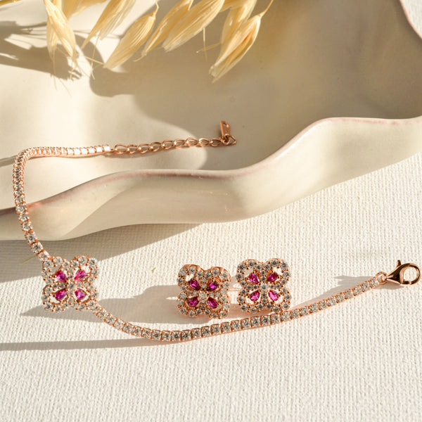 Real Ruby Earrings Rose Gold - Rainbow Rocks Jewellery