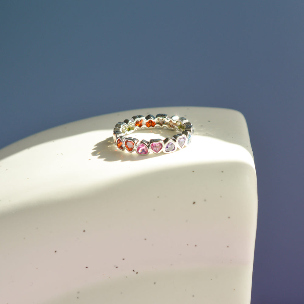 Harper Heart Ring 14K Gold Vermeil / Sterling Silver - Rainbow Rocks Jewellery