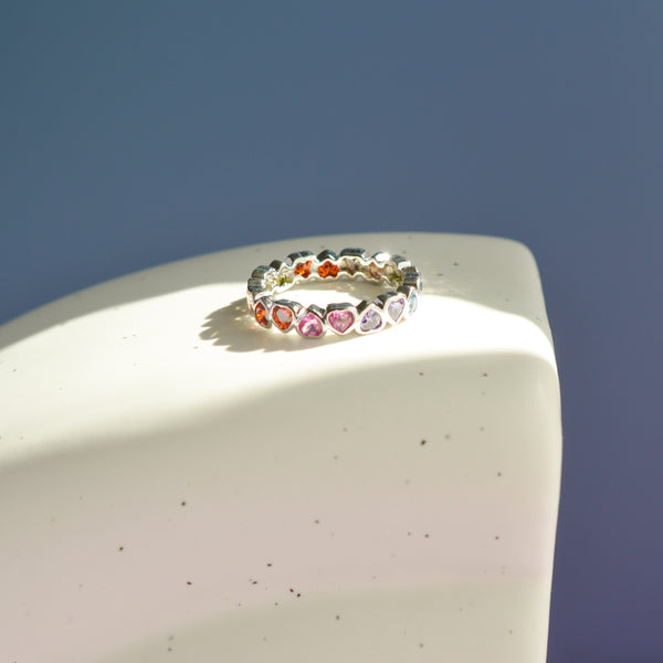 Harper Heart Ring 14K Gold Vermeil / Sterling Silver - Rainbow Rocks Jewellery