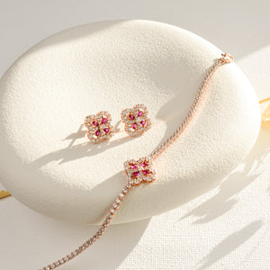 Real Ruby Rose Gold Tennis Bracelet - Rainbow Rocks Jewellery