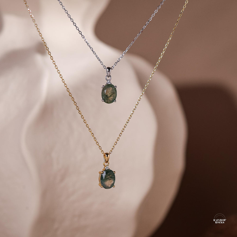 Arden Moss Agate necklace - Rainbow Rocks Jewellery