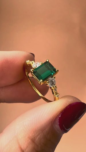 Mira Genuine Lab Emerald Ring
