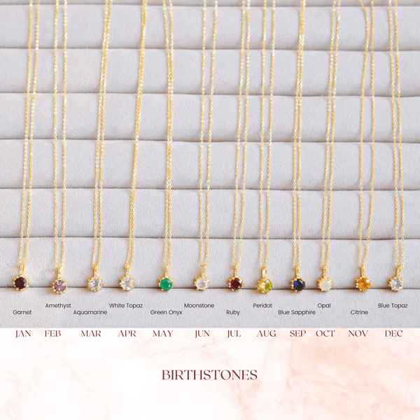 Starlight Natural 12 Birthstone Necklaces - Rainbow Rocks Jewellery