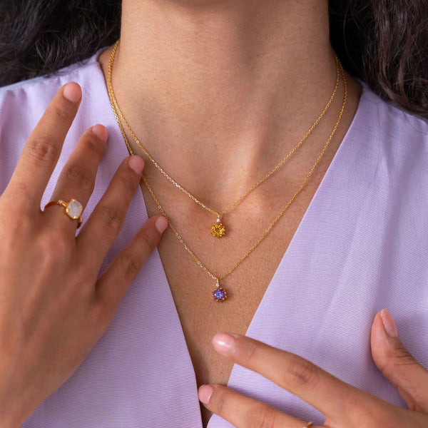 Starlight Genuine Emerald Necklace 14K Gold Vermeil - Rainbow Rocks Jewellery