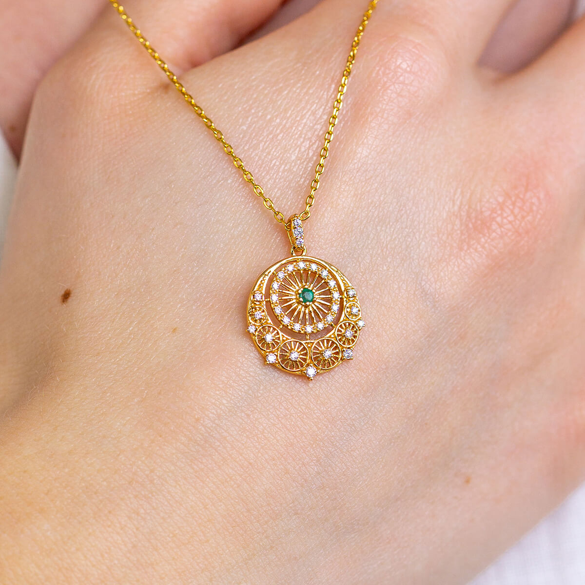 SUNBEAM Genuine Emerald Necklace