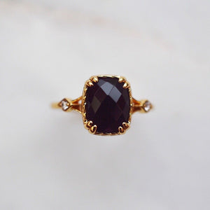 CLEOPATRA Black Onyx Deco Ring - Rainbow Rocks Jewellery