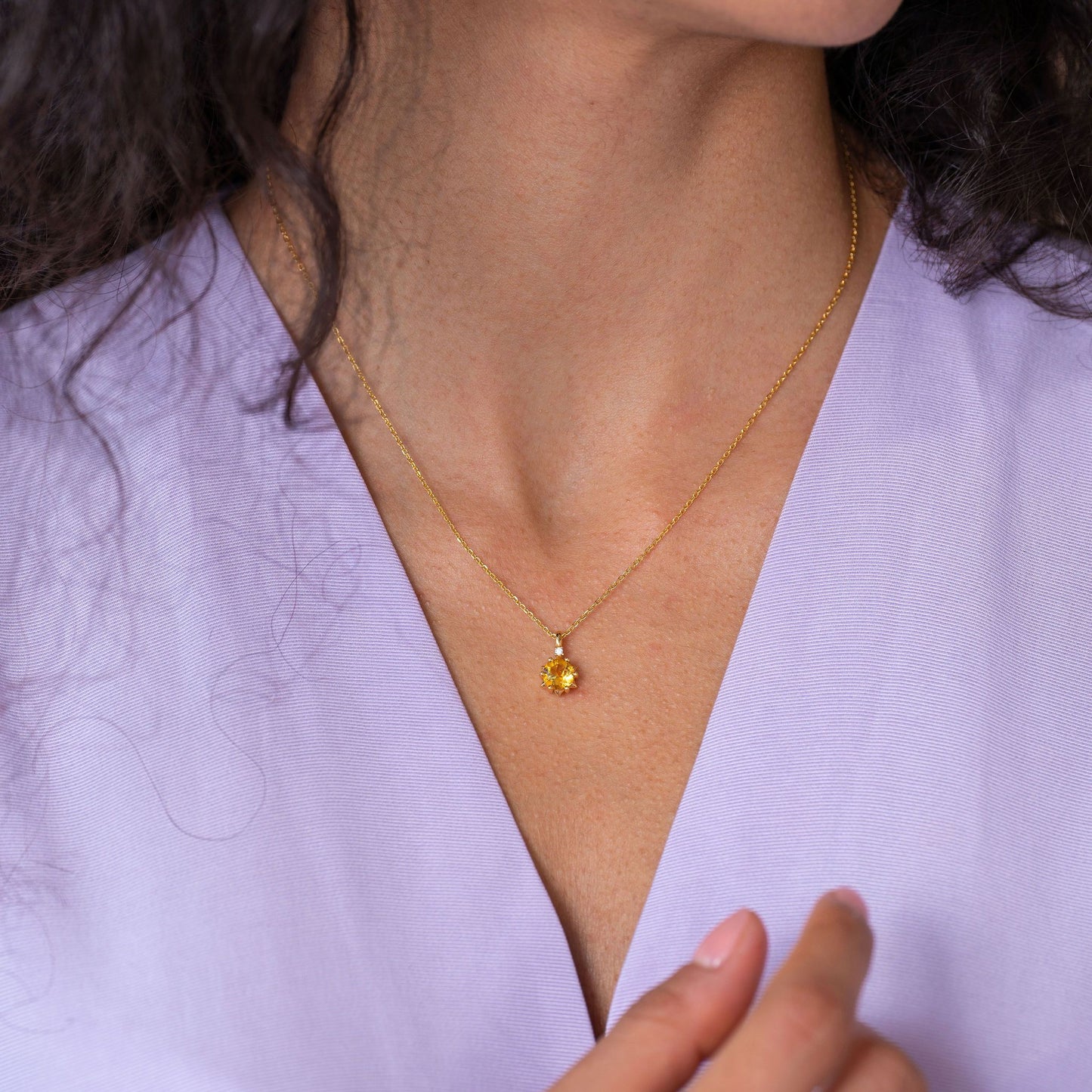 9k Solid Gold Starlight Birthstone Necklace