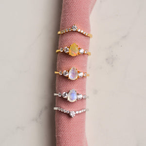 Selene Moonstone Ring - Rainbow Rocks Jewellery