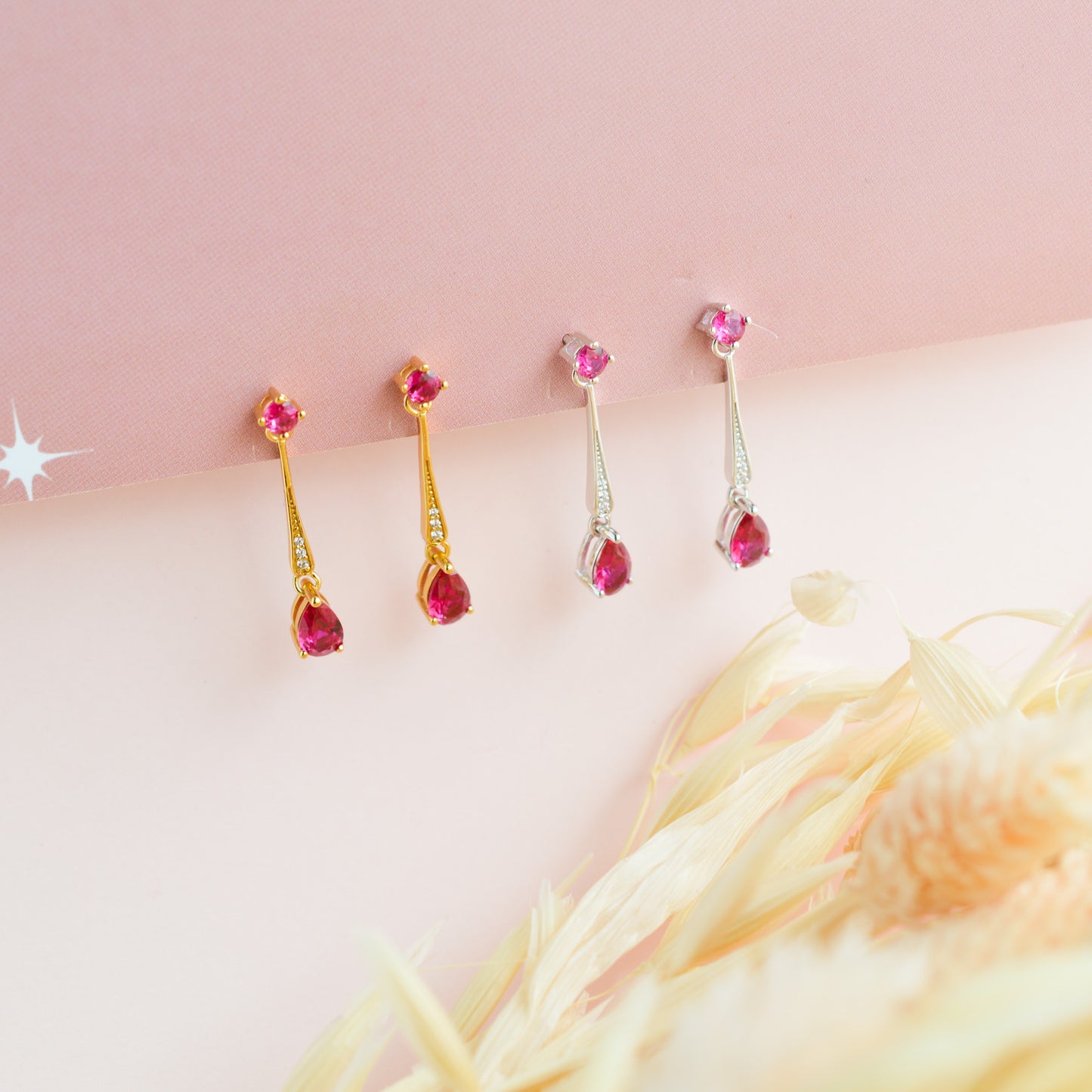 Faye Ruby Drop Earrings