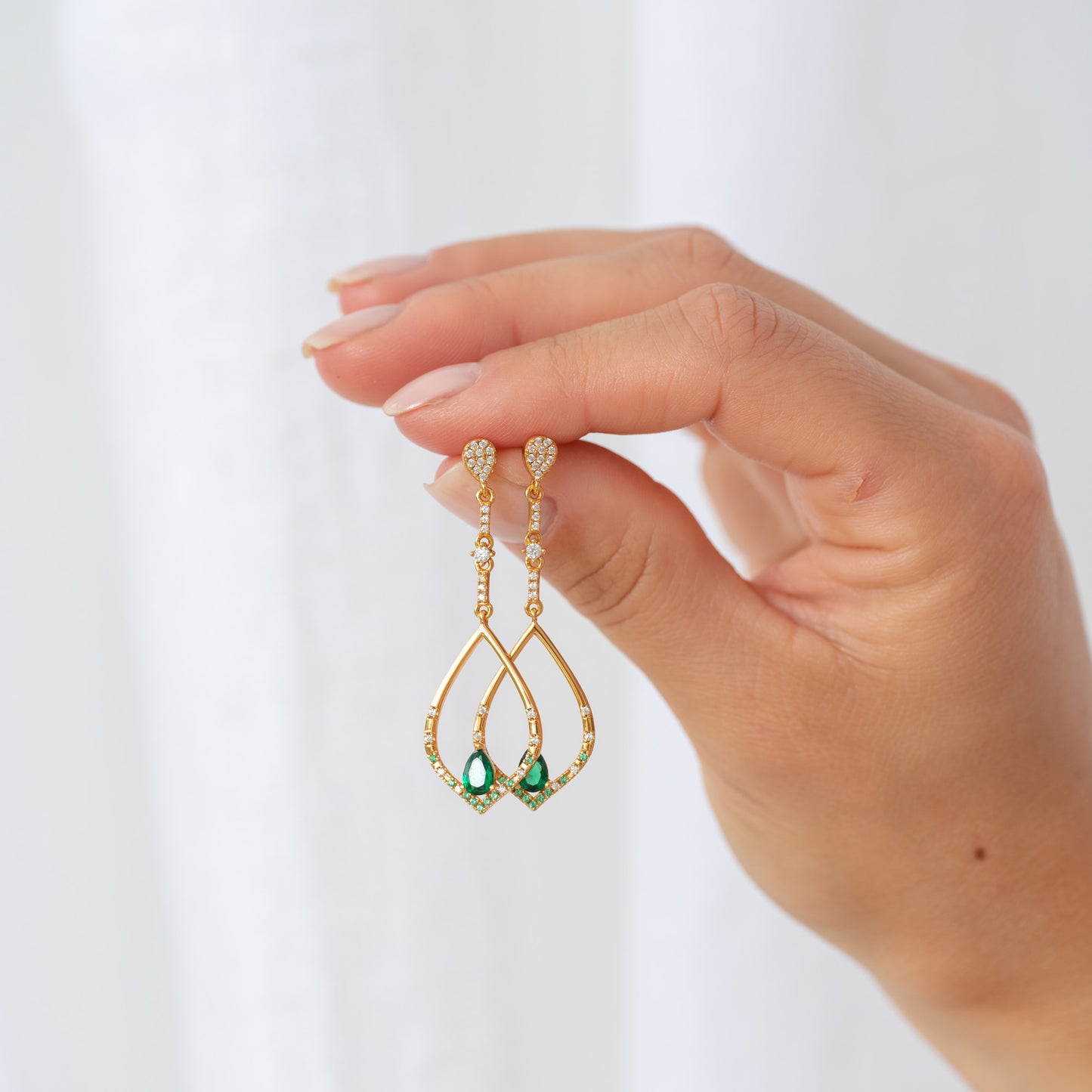 Daphne Green Drop Earrings