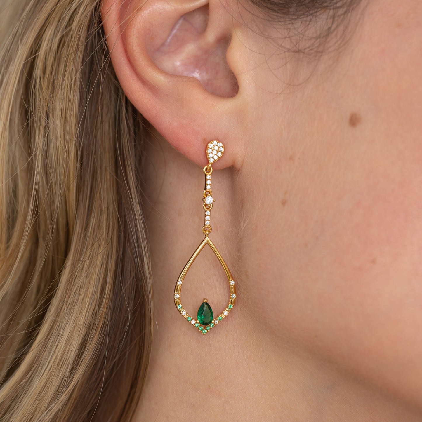 Daphne Green Drop Earrings