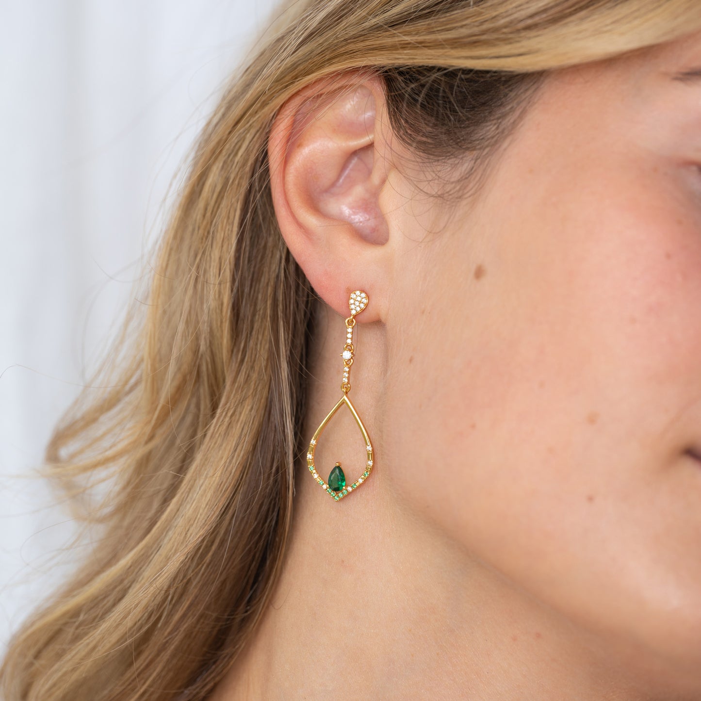 Daphne Green Drop Earrings