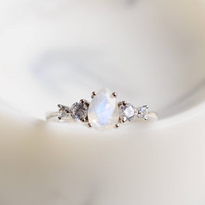Selene Moonstone Ring - Rainbow Rocks Jewellery