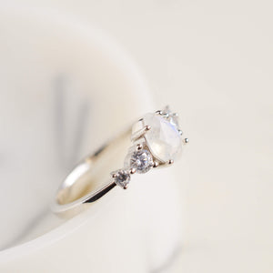 Selene Moonstone Ring - Rainbow Rocks Jewellery