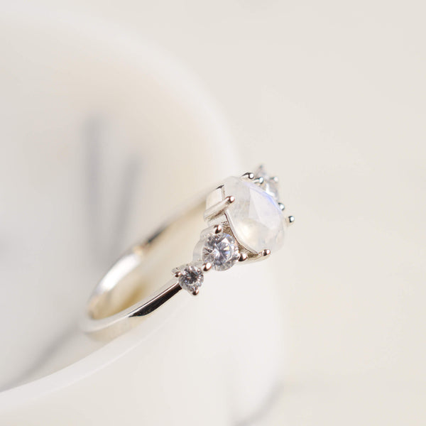 Selene Moonstone Ring - Rainbow Rocks Jewellery
